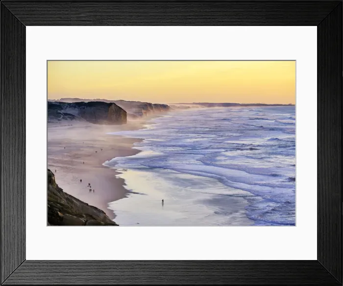 Framed Print : Foz do Arelho beach and cliffs. Caldas da Rainha, Portugal Framed Print : Foz do Arelho beach and cliffs. Caldas da Rainha, Portugal