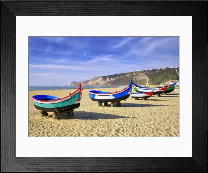 Framed Print : Traditional fishing boats from Nazare, Portugal Framed Print : Traditional fishing boats from Nazare, Portugal