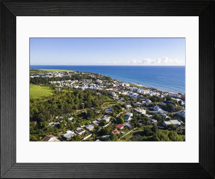 Framed Print : France, Reunion Island, Sainte-Suzanne, Aerial view of Sainte-Suzanne