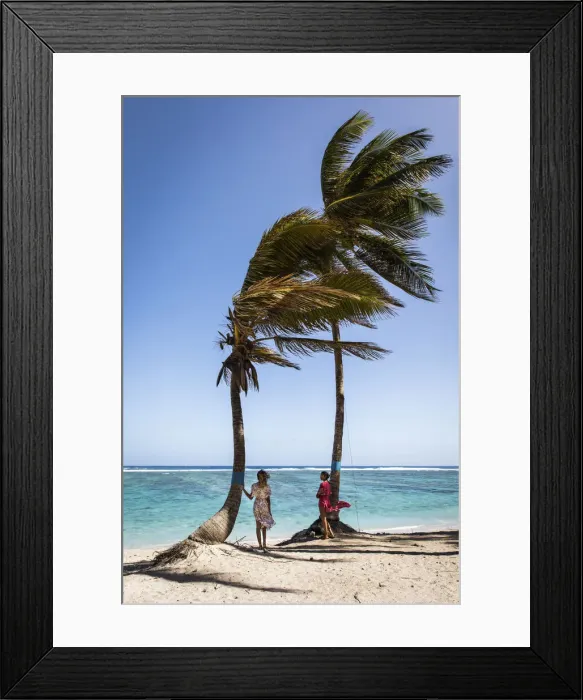 Framed Print : France, Reunion Island, La-Saline-les-Bains, Two girls on the Plage de la Saline Framed Print : France, Reunion Island, La-Saline-les-Bains, Two girls on the Plage de la Saline