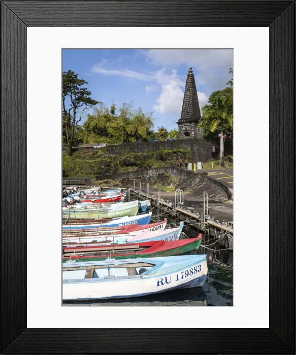 Framed Print : France, Reunion Island, Sainte-Rose, Boats at Sainte-Roses port Framed Print : France, Reunion Island, Sainte-Rose, Boats at Sainte-Roses port