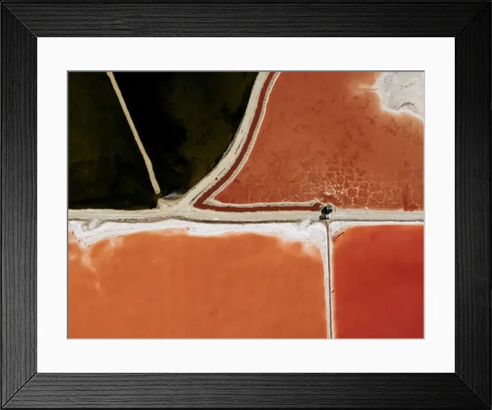 Framed Print : Aerial view of Salt Pans, Western Cape, South Africa Framed Print : Aerial view of Salt Pans, Western Cape, South Africa