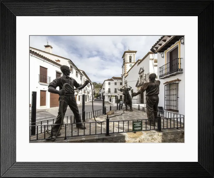 Framed Print : Spain, Anadalusia, Cadiz, Grazalema, Bull sculpture in Calle las Piedras Framed Print : Spain, Anadalusia, Cadiz, Grazalema, Bull sculpture in Calle las Piedras