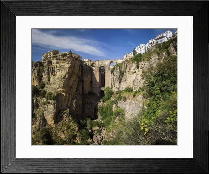Framed Print : Spain, Anadalusia, Malaga, Ronda, View of Ronda and the New Bridge Framed Print : Spain, Anadalusia, Malaga, Ronda, View of Ronda and the New Bridge