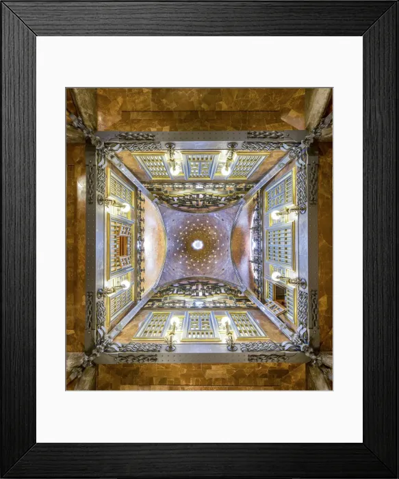 Framed Print : Spain, Catalonia, Barcelona, Raval, Modernist ceiling inside Palau Guell Framed Print : Spain, Catalonia, Barcelona, Raval, Modernist ceiling inside Palau Guell