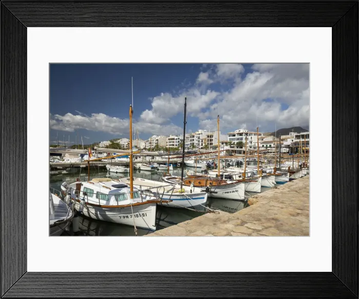 Framed Print : Fishing boats, Port de Pollenca, Serra de Tramuntana, Mallorca, Balearic Islands, Spain