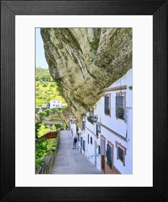 Framed Print : Troglodyte cave dwellings and bars at Setenil de las Bodegas, Andalucia. Spain Framed Print : Troglodyte cave dwellings and bars at Setenil de las Bodegas, Andalucia. Spain