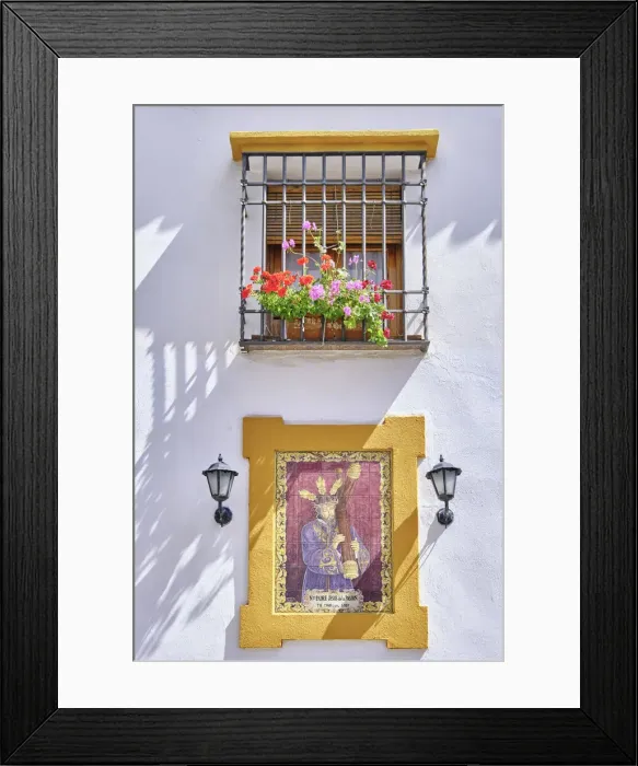 Framed Print : Traditional windows in the old town of Cordoba. A UNESCO World Heritage Site. Andalucia, Spain