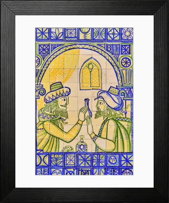 Framed Print : Tiles advertising a botica (farmacia-apothecary). Cordoba, Andalucia. Spain