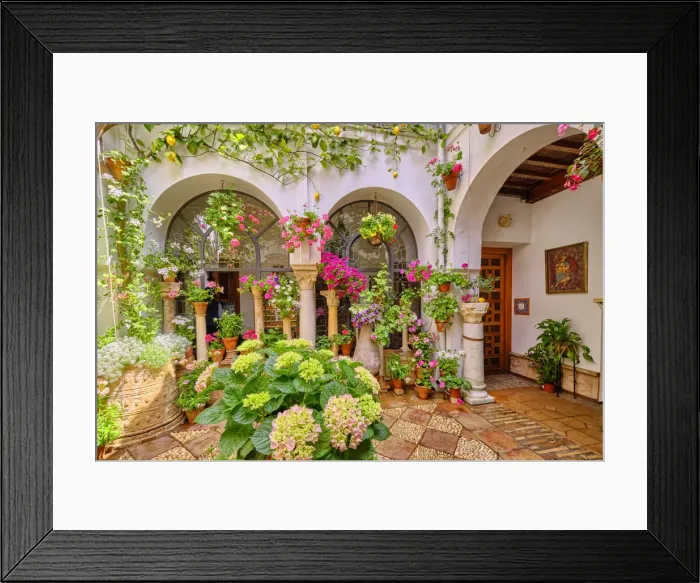 Framed Print : A traditional Patio of Cordoba, a courtyard full of flowers and freshness. A UNESCO Intangible Cultural Heritage of Humanity. Andalucia, Spain Framed Print : A traditional Patio of Cordoba, a courtyard full of flowers and freshness. A UNESCO Intangible Cultural Heritage of Humanity. Andalucia, Spain