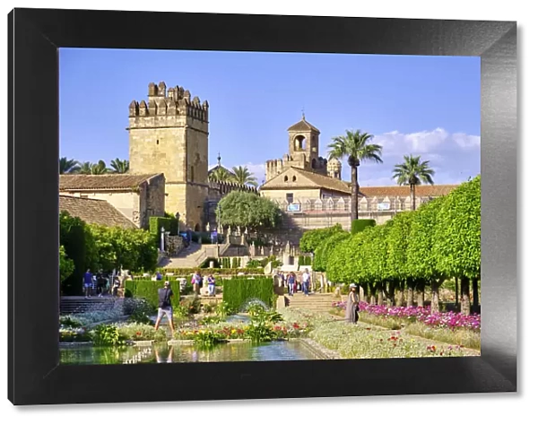Gardens of the Alcazar de los Reyes Cristianos (Alcazar of the Christian Kings), Cordoba. Andalucia, Spain