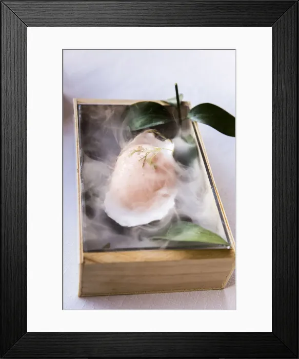 Framed Print : Spain, Castile and Leon, Valladolid, Castrillo de Duero, Box of oysters at the Cepa 21 winery Framed Print : Spain, Castile and Leon, Valladolid, Castrillo de Duero, Box of oysters at the Cepa 21 winery