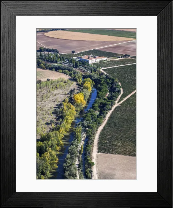 Framed Print : Spain, Castile and Leon, Valladolid, Sardon del Duero, The Duero river and the Retuerta Abbey Framed Print : Spain, Castile and Leon, Valladolid, Sardon del Duero, The Duero river and the Retuerta Abbey