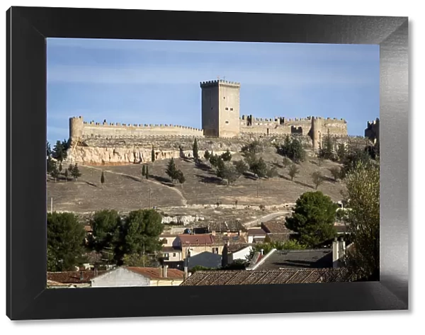 Spain, Castile and Leon, Burgos, Penaranda de Duero, The Castle in the center of the village