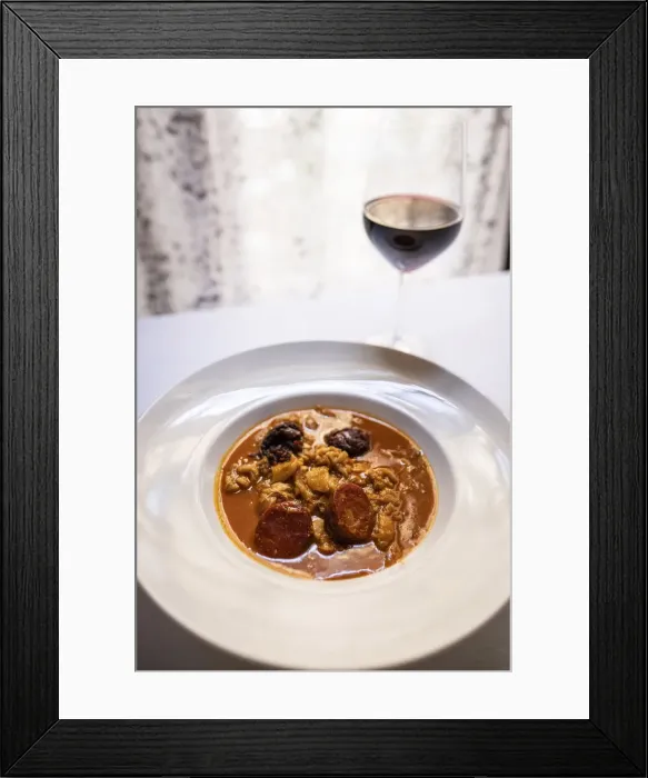 Framed Print : Spain, Madrid, Lhardy restaurant, A plate of calluses Madrid style Framed Print : Spain, Madrid, Lhardy restaurant, A plate of calluses Madrid style