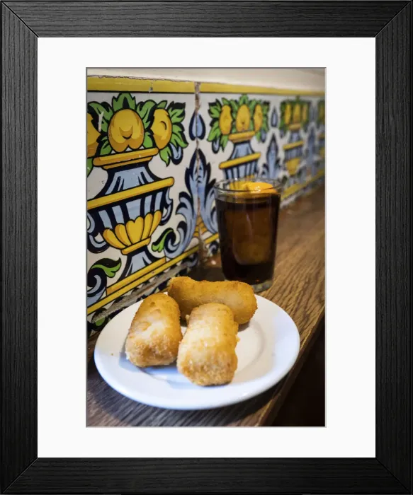Framed Print : Spain, Madrid, Casa Labra restaurant, Cod croquettes Framed Print : Spain, Madrid, Casa Labra restaurant, Cod croquettes