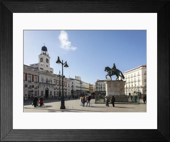 Framed Print : Spain, Madrid, Puerta del Sol square Framed Print : Spain, Madrid, Puerta del Sol square