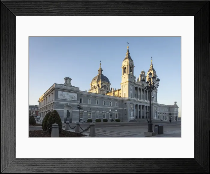 Framed Print : Spain, Madrid, Plaza de la Armeria, The front facade of the Almudena Cathedral Framed Print : Spain, Madrid, Plaza de la Armeria, The front facade of the Almudena Cathedral