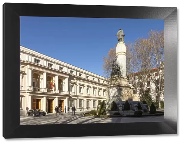 Spain, Madrid, Plaza Marina Espanola, The entrance of the Senato building