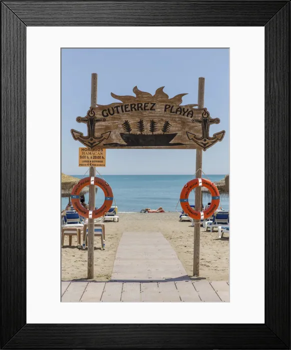 Framed Print : Spain, Andalusia, Malaga, Huelin, The beach of the Chiringuito Gutierrez Playa Framed Print : Spain, Andalusia, Malaga, Huelin, The beach of the Chiringuito Gutierrez Playa