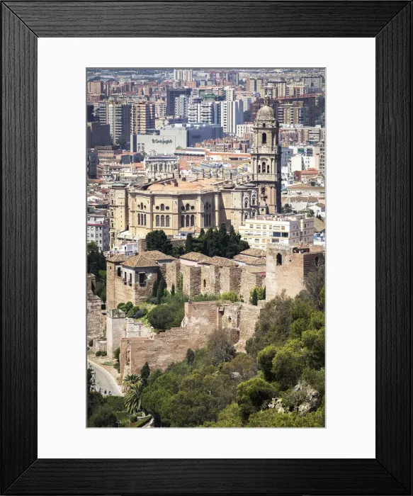 Framed Print : Spain, Andalusia, Malaga, View of the Alcazaba Palace and of the Cathedral Framed Print : Spain, Andalusia, Malaga, View of the Alcazaba Palace and of the Cathedral