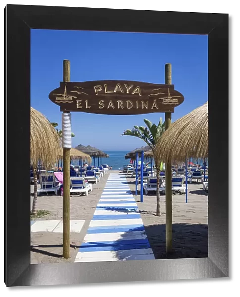 Spain, Andalusia, Malaga, Torremolinos, The beach of the chiringuito El Sardina