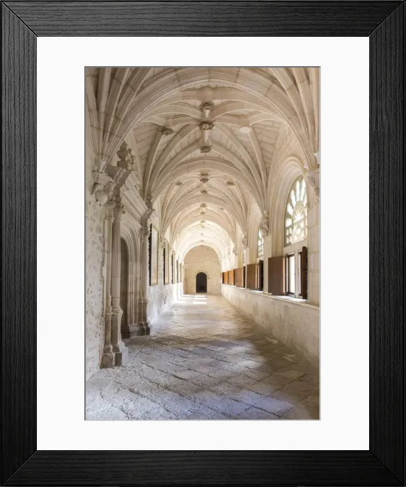 Framed Print : Spain, Castile and Leon, Burgos, La Vid, The cloister