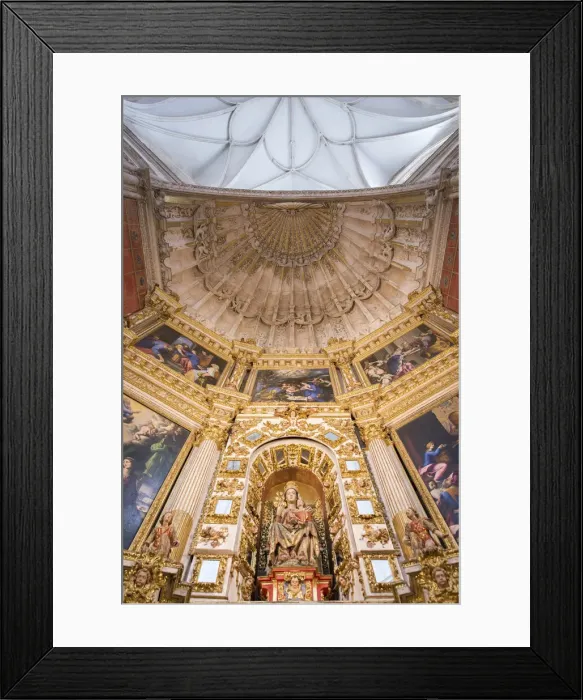 Framed Print : Spain, Castile and Leon, Burgos, La Vid, The apse and the altarpiece of the monastery