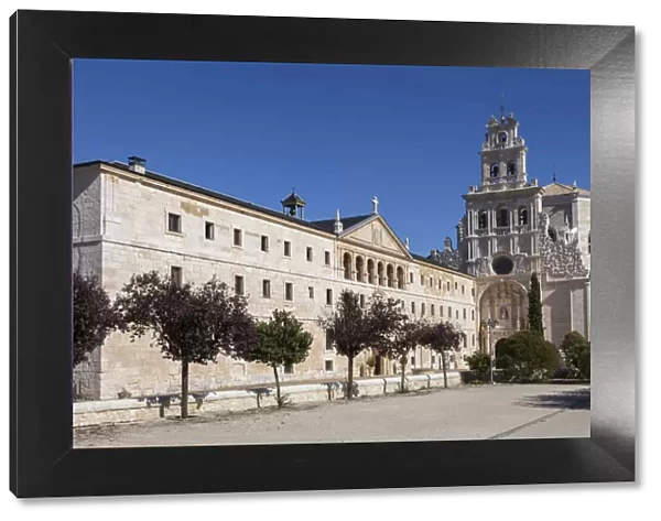 Spain, Castile and Leon, Burgos, La Vid, The main facade of La Vid Monastery