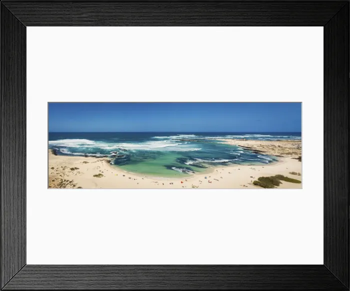 Framed Print : Spain, Canary Islands, Fuerteventura, Playa de El Cotillo, Elevated view of El Cotillo beach Framed Print : Spain, Canary Islands, Fuerteventura, Playa de El Cotillo, Elevated view of El Cotillo beach