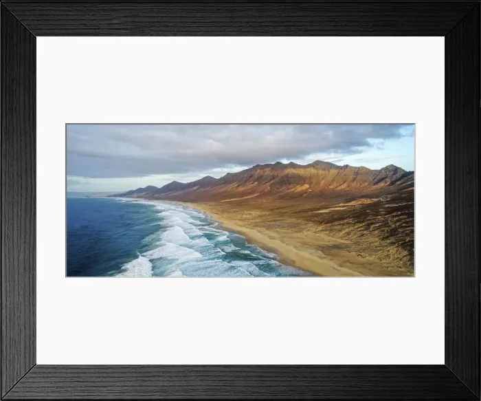 Framed Print : Spain, Canary Islands, Fuerteventura, Playa de Cofete, Aerial view of Cofete beach Framed Print : Spain, Canary Islands, Fuerteventura, Playa de Cofete, Aerial view of Cofete beach