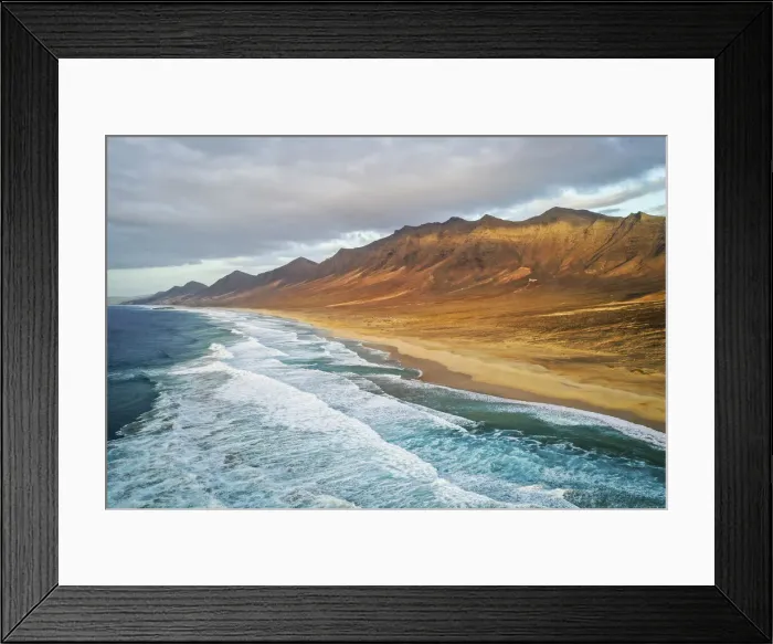 Framed Print : Spain, Canary Islands, Fuerteventura, Playa de Cofete, Aerial view of Cofete beach Framed Print : Spain, Canary Islands, Fuerteventura, Playa de Cofete, Aerial view of Cofete beach