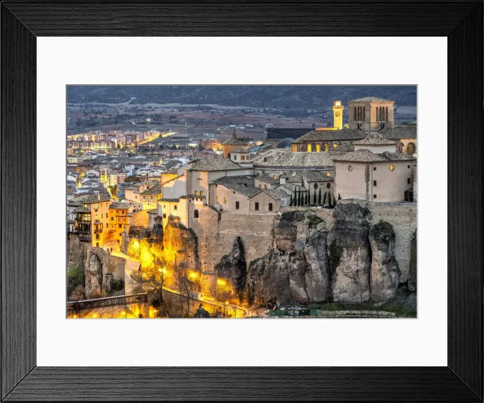 Framed Print : Old town skyline at twilight, Cuenca, Castilla-La Mancha, Spain Framed Print : Old town skyline at twilight, Cuenca, Castilla-La Mancha, Spain