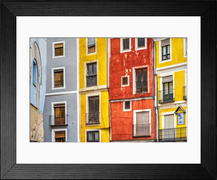 Framed Print : Colorful houses in the old town, Cuenca, Castilla-La Mancha, Spain Framed Print : Colorful houses in the old town, Cuenca, Castilla-La Mancha, Spain