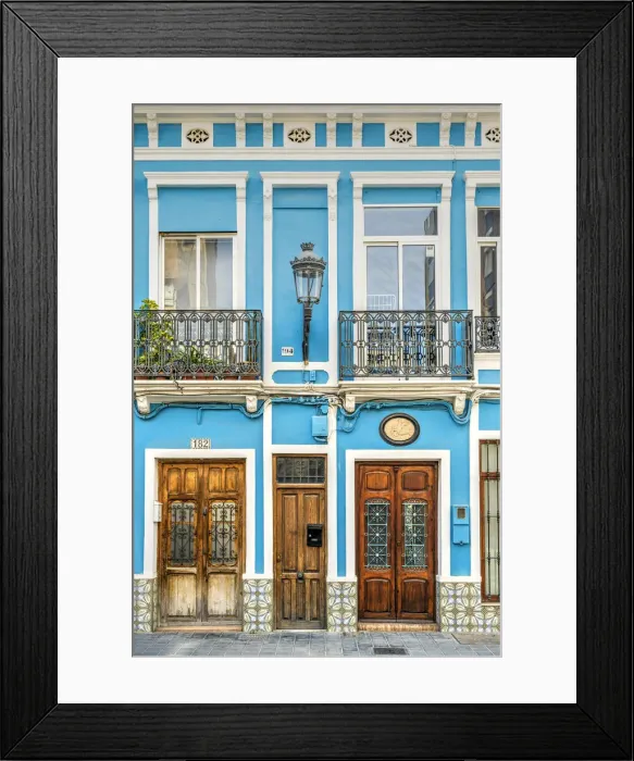 Framed Print : Colourful facade of a traditional modernism house in El Cabanyal neighbourhood, Valencia, Valencian Community, Spain Framed Print : Colourful facade of a traditional modernism house in El Cabanyal neighbourhood, Valencia, Valencian Community, Spain