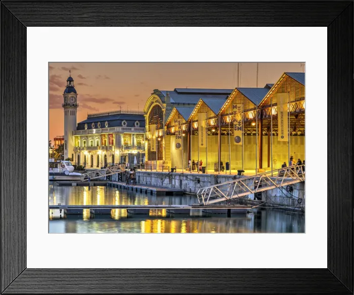 Framed Print : Marina Real Juan Carlos I (Juan Carlos I Royal Marine), Valencia, Valencian Community, Spain