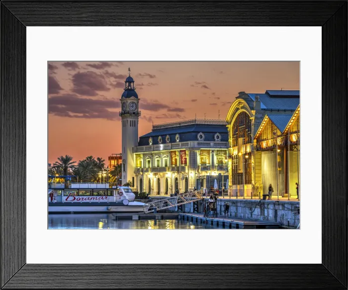 Framed Print : Edificio del Reloj, Marina Real Juan Carlos I (Juan Carlos I Royal Marine), Valencia, Valencian Community, Spain