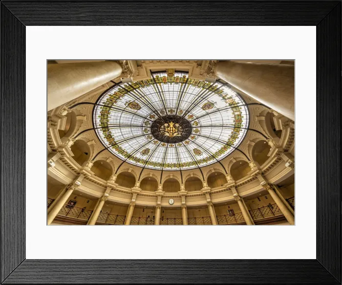 Framed Print : Interior of Palacio de las Comunicaciones (former Edificio de Correos or Post Office Building), Valencia, Valencian Community, Spain