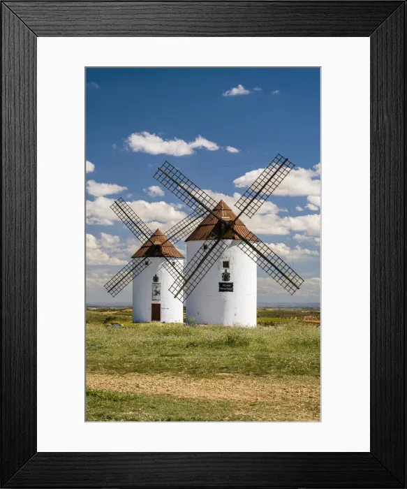 Framed Print : Typical windmills, Mota del Cuervo, Castilla-La Mancha, Spain Framed Print : Typical windmills, Mota del Cuervo, Castilla-La Mancha, Spain