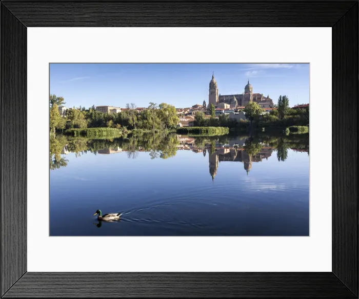 Framed Print : Spain, Castile and Leon, Salamanca, View of the Cathedral from the Tormes river jetty Framed Print : Spain, Castile and Leon, Salamanca, View of the Cathedral from the Tormes river jetty