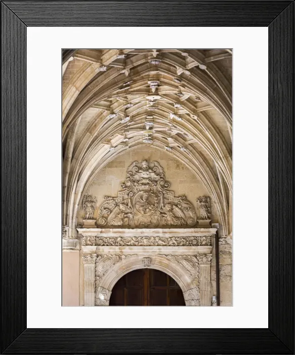 Framed Print : Spain, Castile and Leon, Salamanca, San Esteban convent, Architectural details of the cloister Framed Print : Spain, Castile and Leon, Salamanca, San Esteban convent, Architectural details of the cloister