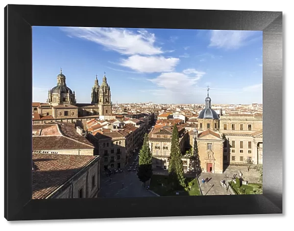 Spain, Castile and Leon, Salamanca, Plaza de Anaya, Panoramic view of the town centre from the terrace of the Cathedral