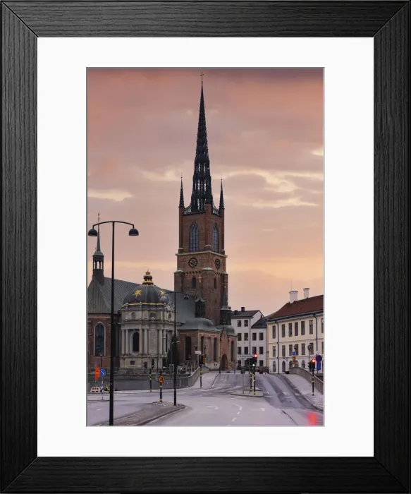Framed Print : Road and swedish church in Stockholm at sunset, Sweden, Scandinavia, Europe Framed Print : Road and swedish church in Stockholm at sunset, Sweden, Scandinavia, Europe