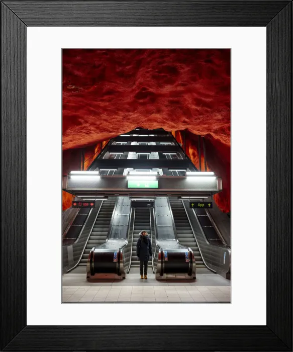 Framed Print : Tourist at Solna Centrum Metro Station, Stockholm, Sweden (MR) Framed Print : Tourist at Solna Centrum Metro Station, Stockholm, Sweden (MR)