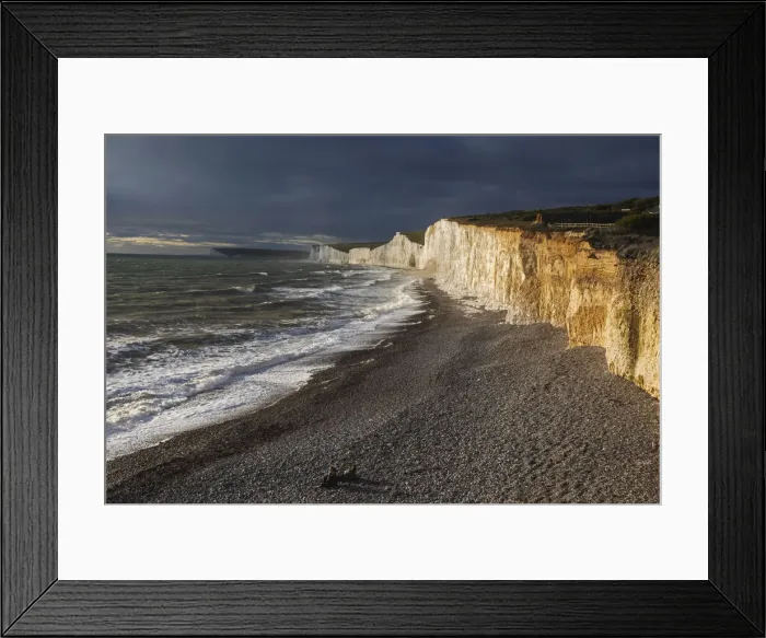Framed Print : England, East Sussex, Eastbourne, Birling Gap, The Seven Sisters Cliffs and Beach Framed Print : England, East Sussex, Eastbourne, Birling Gap, The Seven Sisters Cliffs and Beach