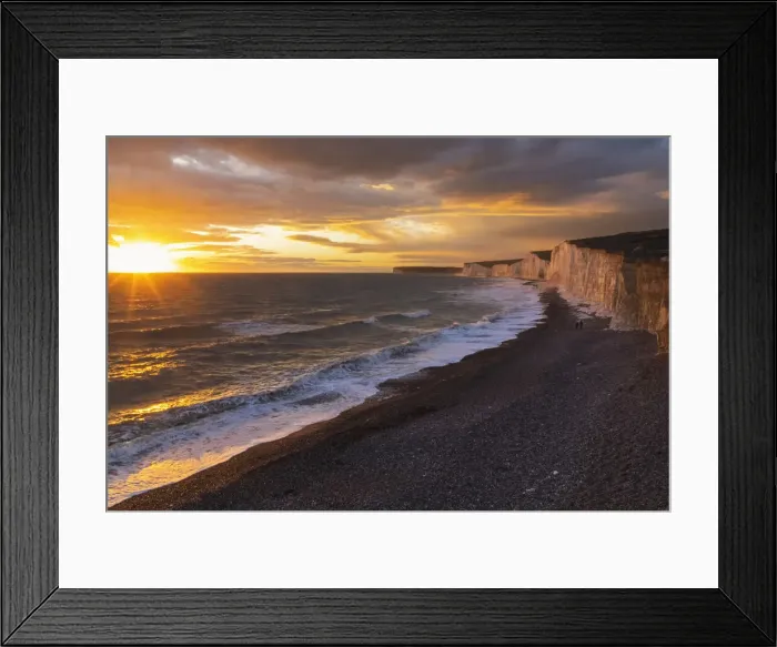 Framed Print : England, East Sussex, Eastbourne, Birling Gap, The Seven Sisters Cliffs and Beach in The Late Afternoon Light Framed Print : England, East Sussex, Eastbourne, Birling Gap, The Seven Sisters Cliffs and Beach in The Late Afternoon Light