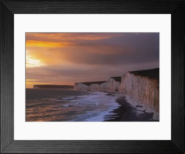 Framed Print : England, East Sussex, Eastbourne, Birling Gap, The Seven Sisters Cliffs and Beach in The Late Afternoon Light Framed Print : England, East Sussex, Eastbourne, Birling Gap, The Seven Sisters Cliffs and Beach in The Late Afternoon Light