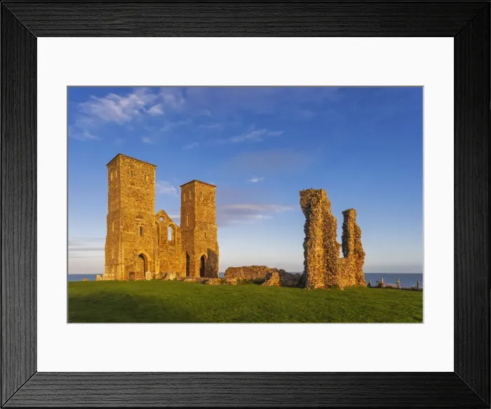 Framed Print : England, Kent, Herne Bay, Reculver Towers and Roman Ruins of Roman Fort Framed Print : England, Kent, Herne Bay, Reculver Towers and Roman Ruins of Roman Fort