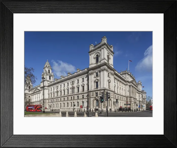 Framed Print : England, London, Westminster, Whitehall, HM Treasury Building at the Corner of Parliament Square and Parliament Street Framed Print : England, London, Westminster, Whitehall, HM Treasury Building at the Corner of Parliament Square and Parliament Street
