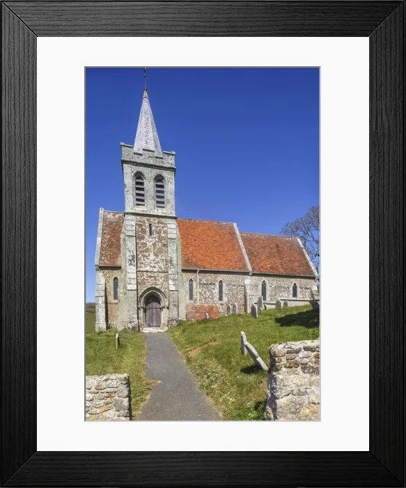 Framed Print : England, Isle of Wight, Brook, St. Marys Church